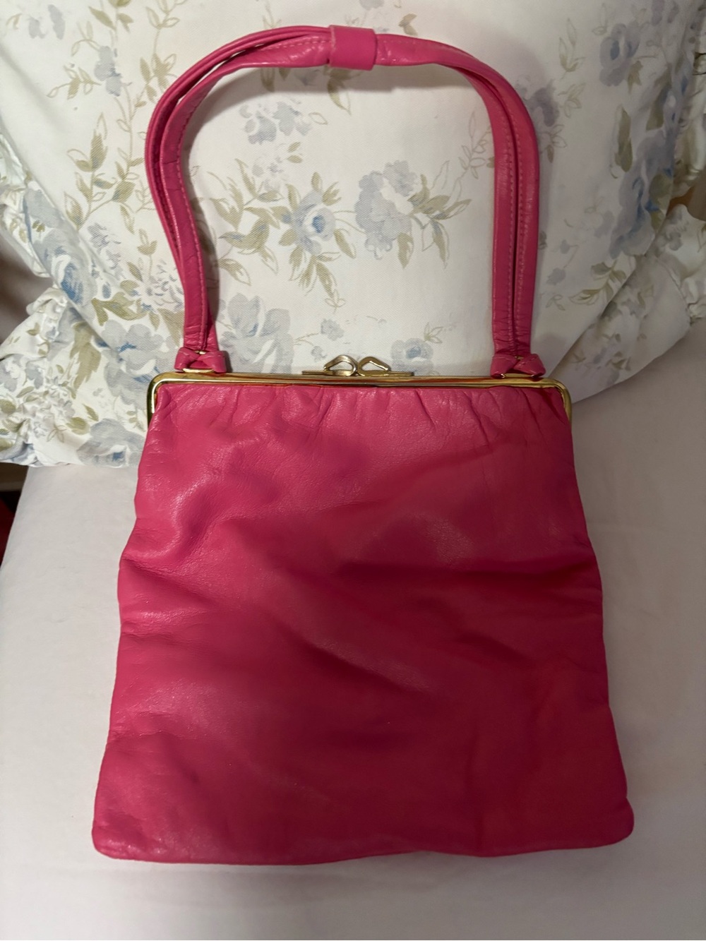 Vintage Jane Shilton 1950’s Hot Pink Leather Clutch